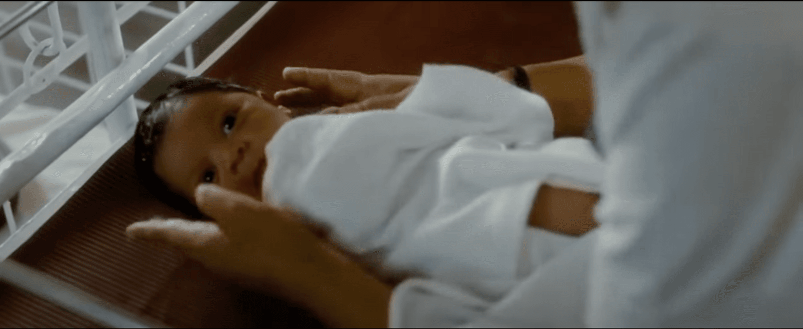 Film still of newborn infants from Midnight’s Children