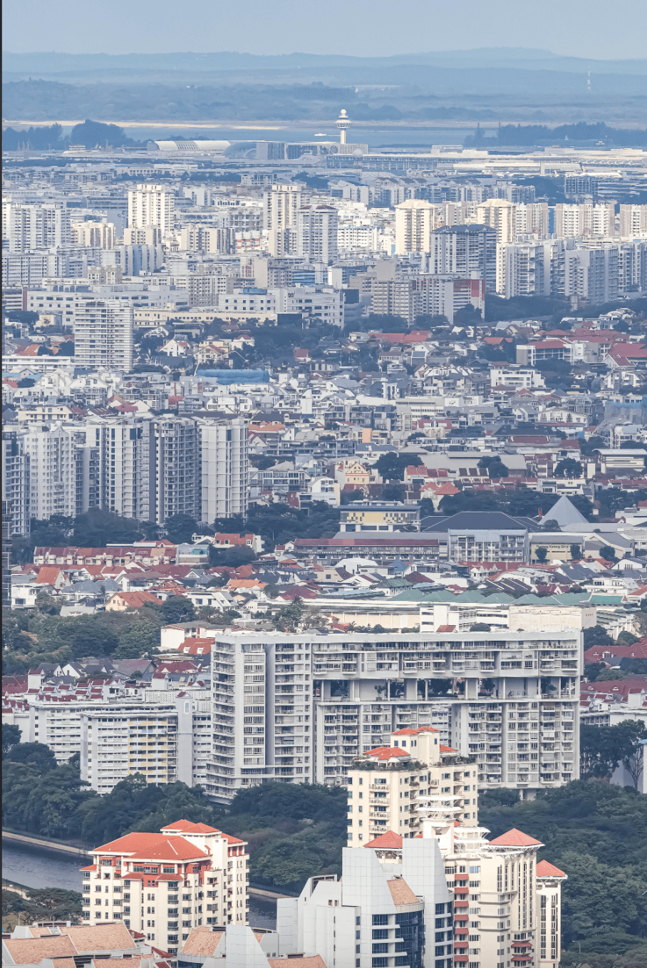 Aerial view of Singapore’s HDB housing blocks